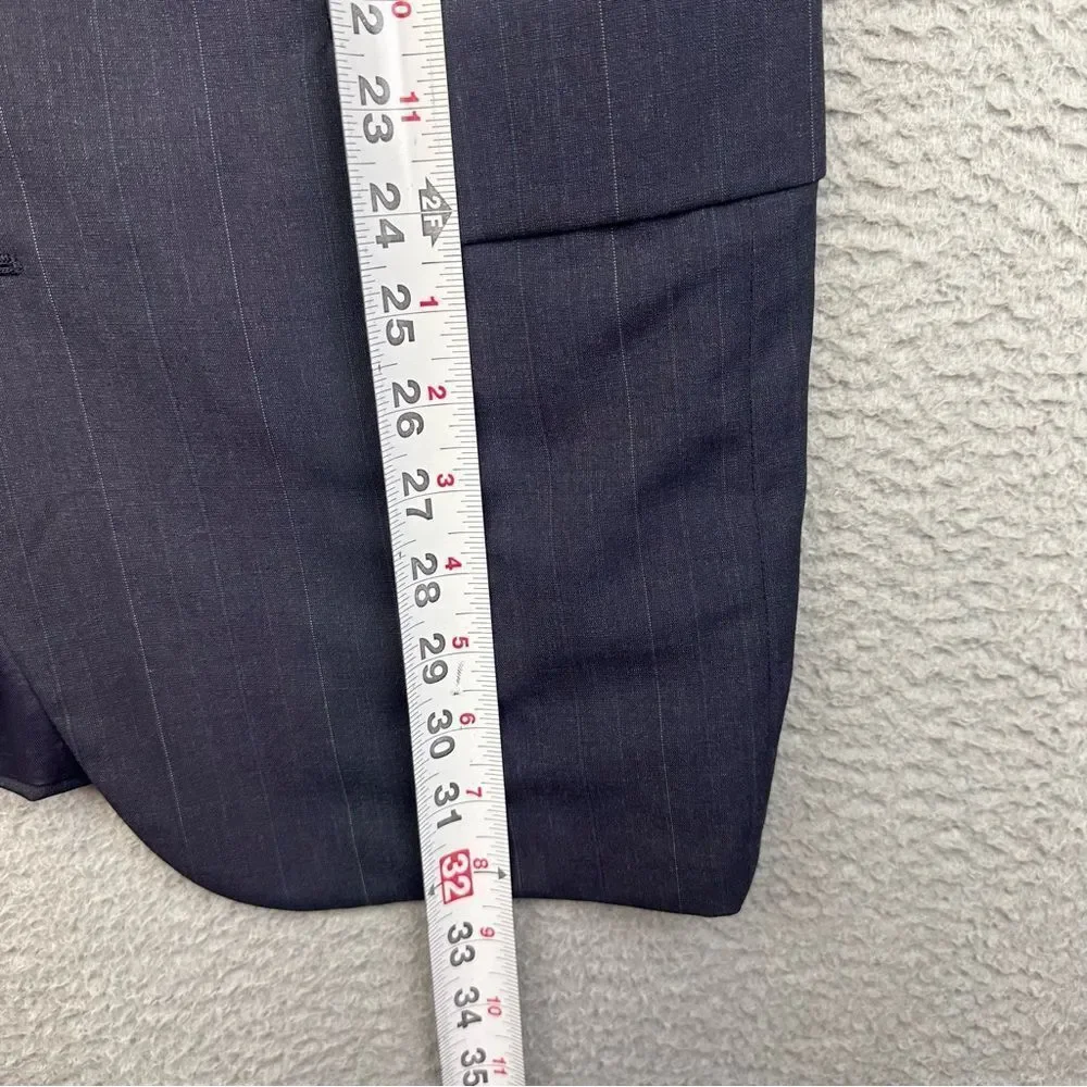 Holland & Sherry Savile Row Blazer Mens 42R Blue Bespoke Vintage USA Made Wool